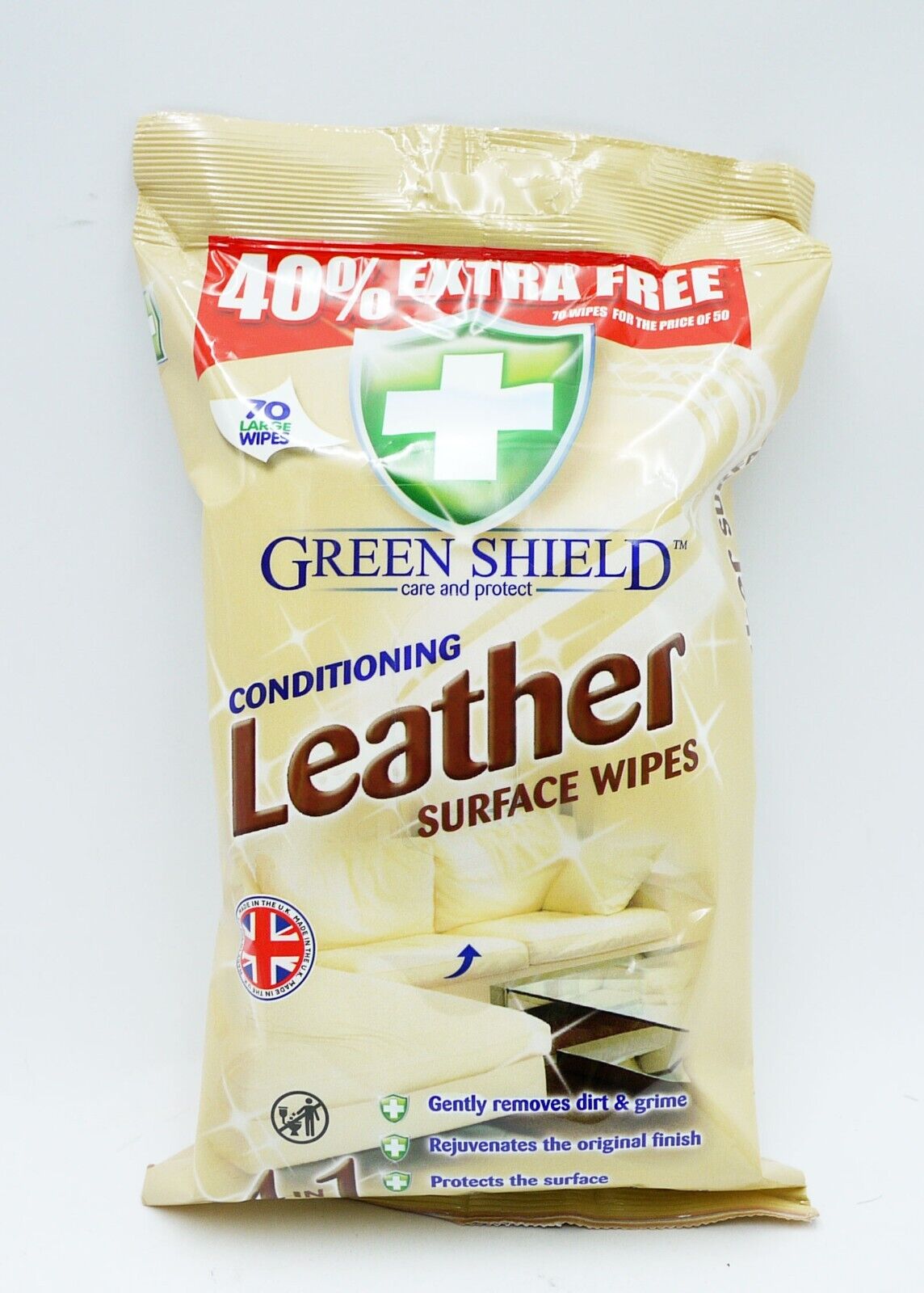 Greenshield Leather Wipes - 70 Wipes | Daily Supplies