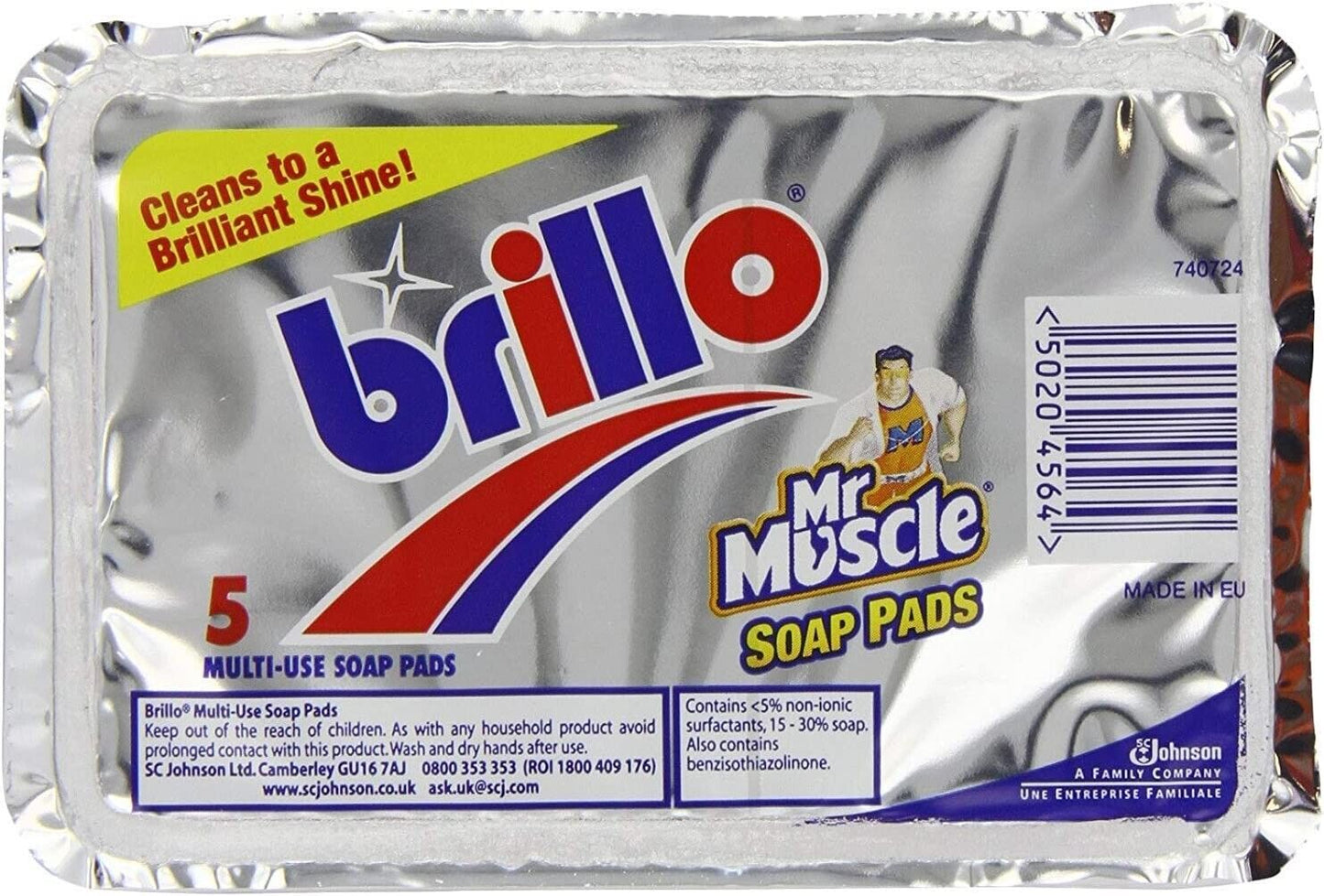 Brillo Multi-Use Soap Pads 5 Per Pack | Daily Supplies
