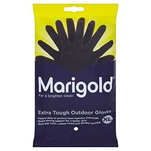 Marigold Extra Tough Outdoor Cleaning Rubber Gloves Extra Large Black | Daily Supplies