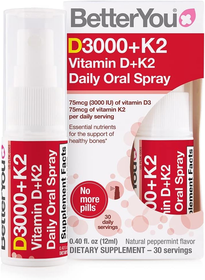 BetterYou Daily Oral Spray D3000+12 Vitamin D+K2 12ml | Daily Supplies