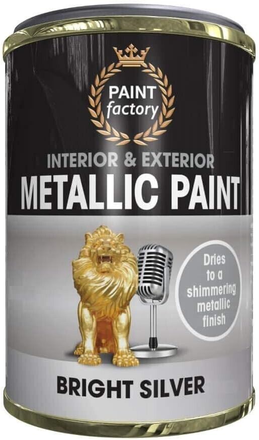 Paint Factory Metallic Paint Interior & Exterior Bright Silver 300ml | Daily Supplies