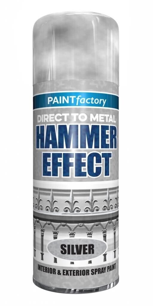 Paint Factory Hammered Effect Spray Paint Silver 400ml | Daily Supplies