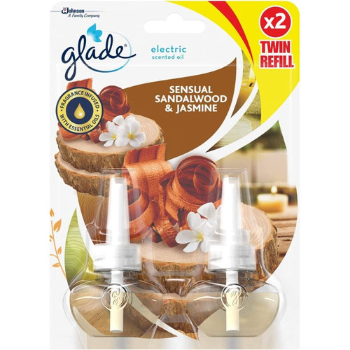Glade Electric Twin Refill Sandalwood & Jasmine Scented Oil Plugin 2x20ML | Daily Supplies