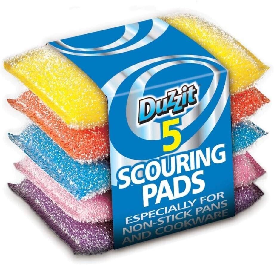 Duzzit Scouring Pads Non-Stick Washing Up 5 Pads Pack | Daily Supplies