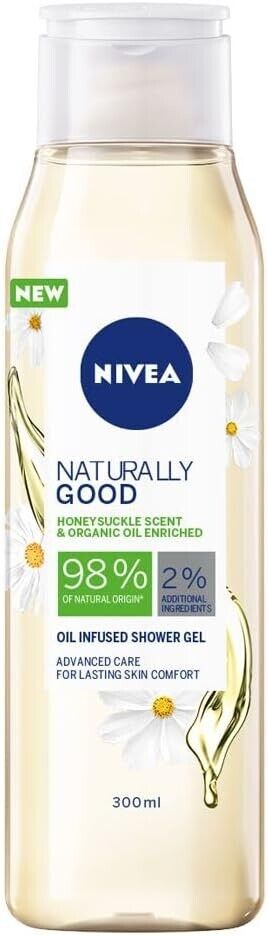Nivea Naturally Good Shower Gel Honeysuckle & Oil 300ml | Daily Supplies