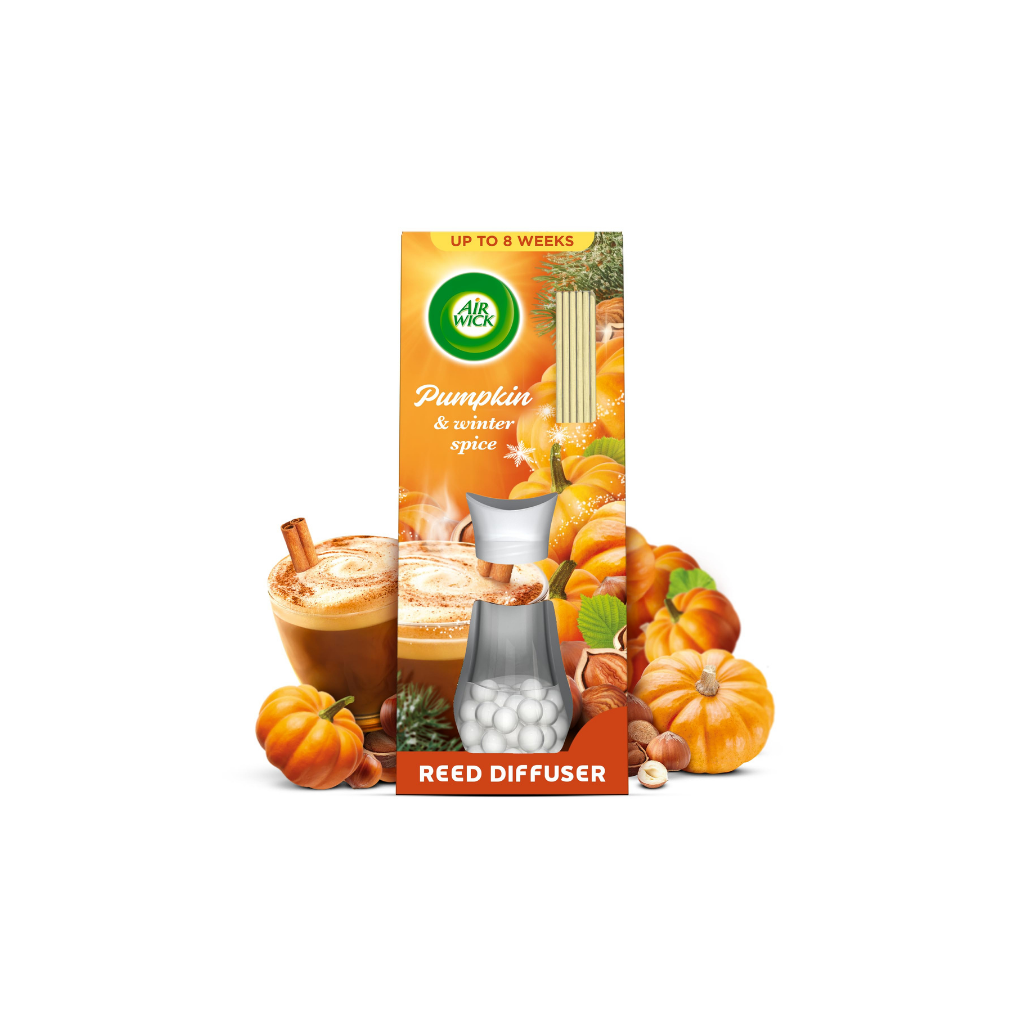 Air Wick Pumpkin Spice & Everything Nice Reed Diffuser 42 ml - Packk of 1 | Daily Supplies