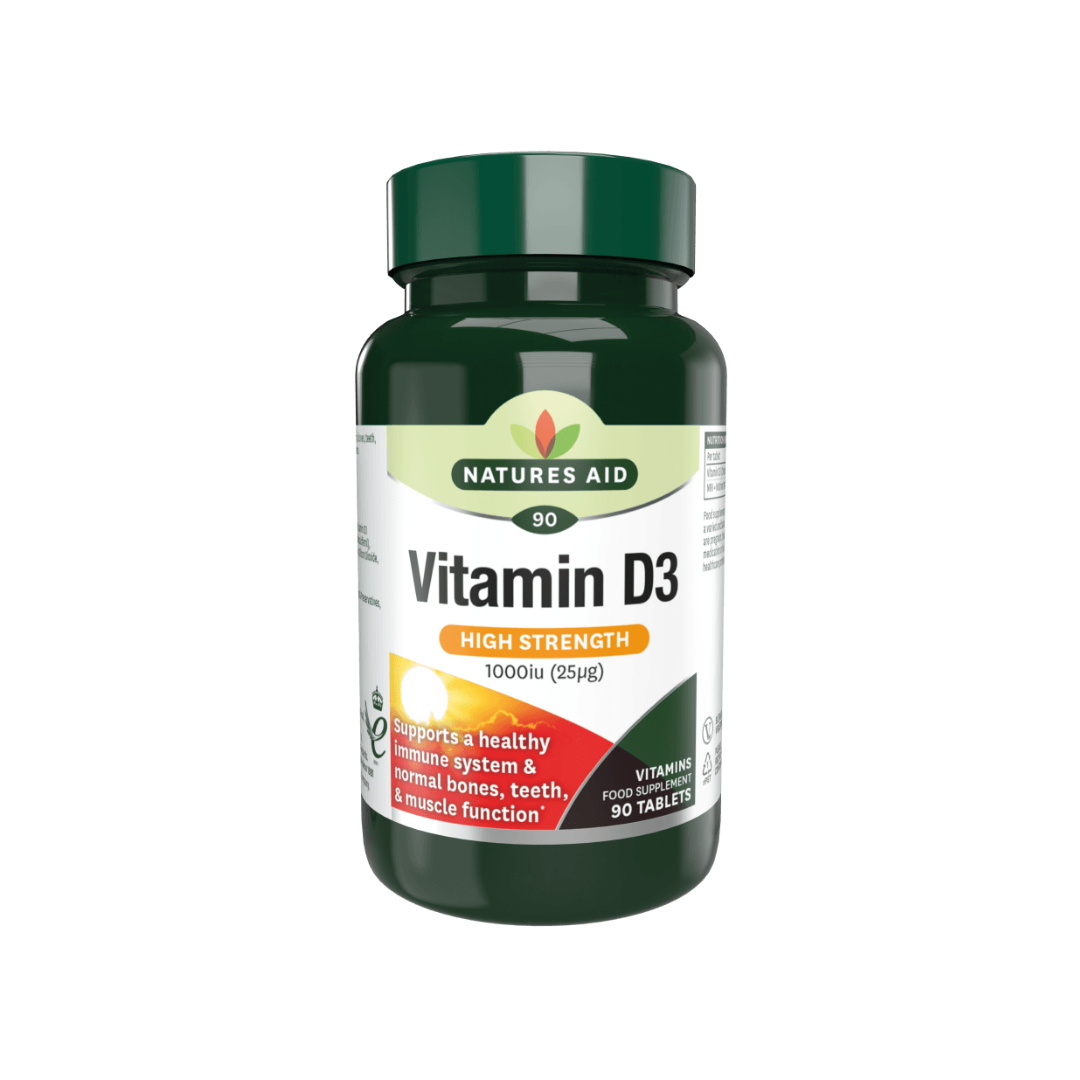 Natures Aid Vitamin D3 High Strength 1000iu 90 Tablets | Daily Supplies