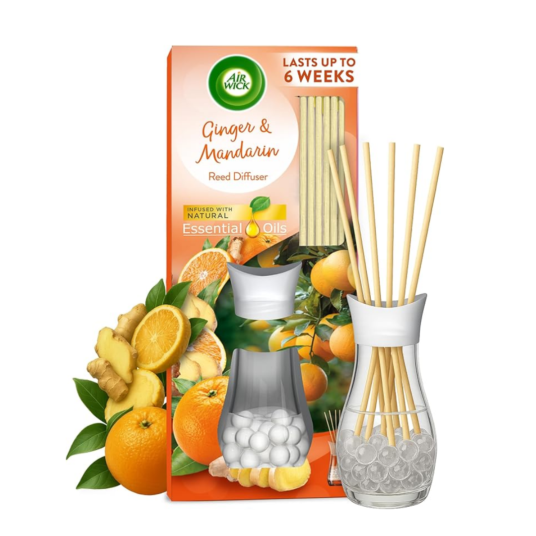 Air Wick Ginger & Mandarin Reed Diffuser Lasts up to 6 Weeks 42 ml | Daily Supplies