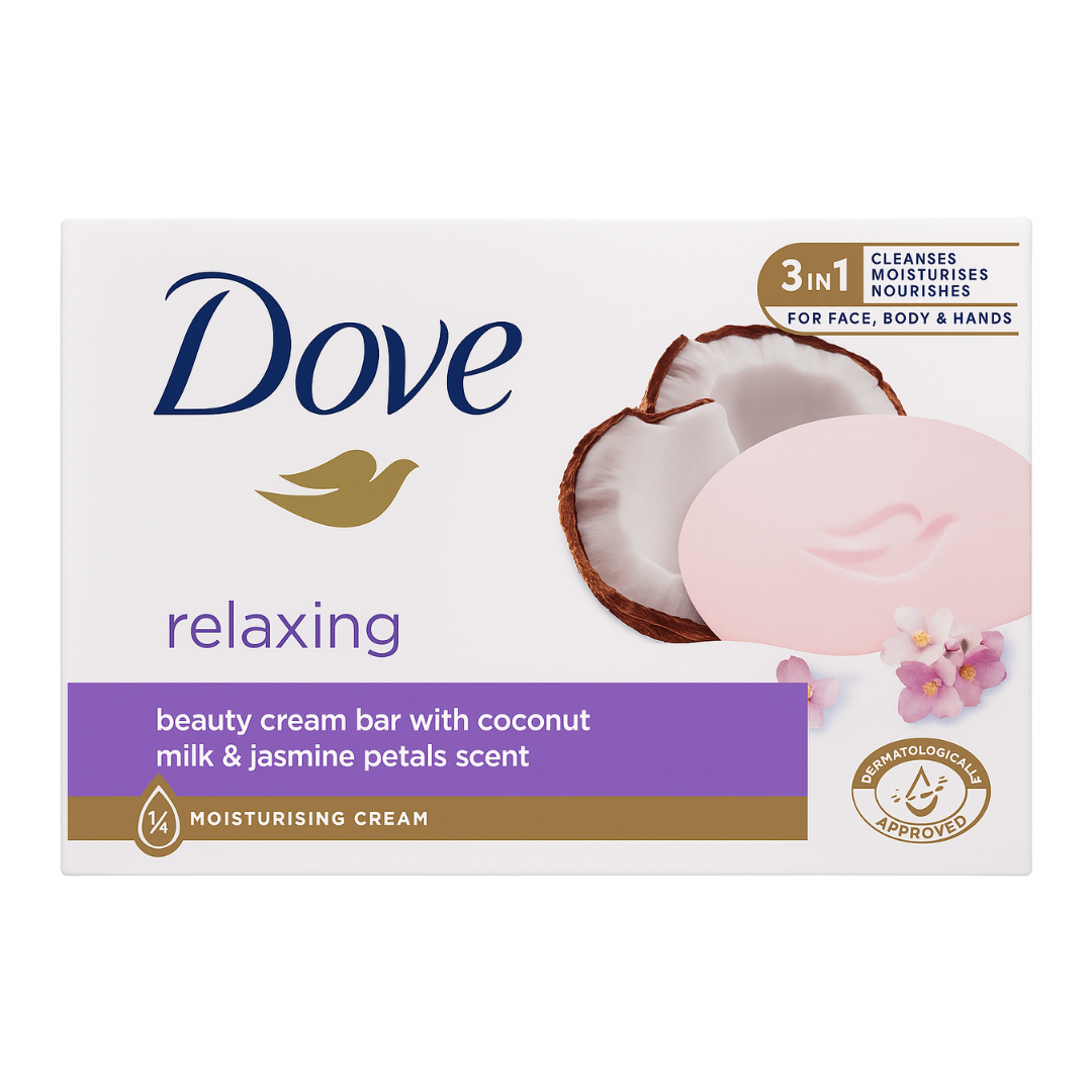 Dove Coconut & Jasmine Petals Moisturizing Soap Bar 90g x 4 | Daily Supplies