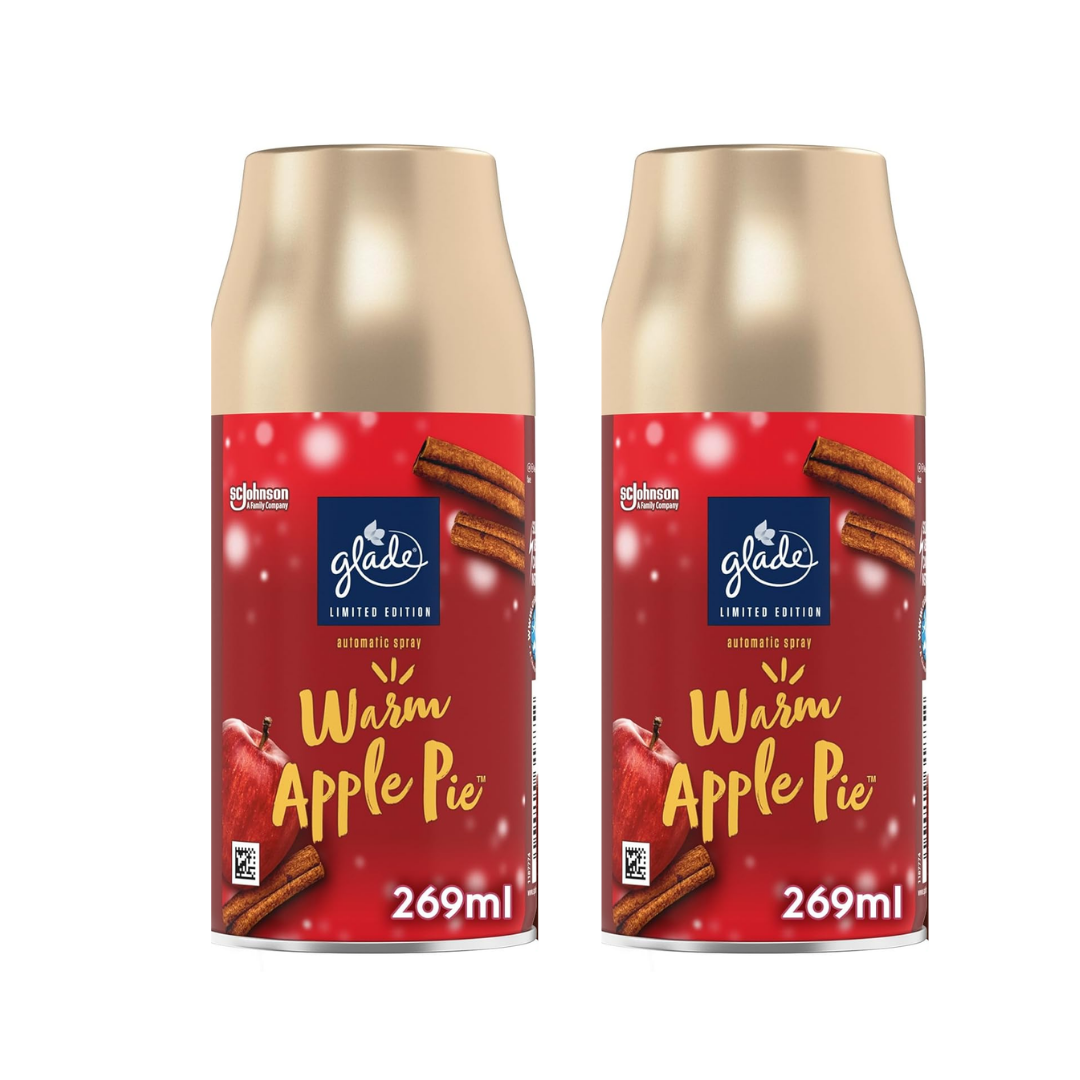 Glade Automatic Spray Air Freshener Twin Refill Warm Apple Pie 269ml | Daily Supplies