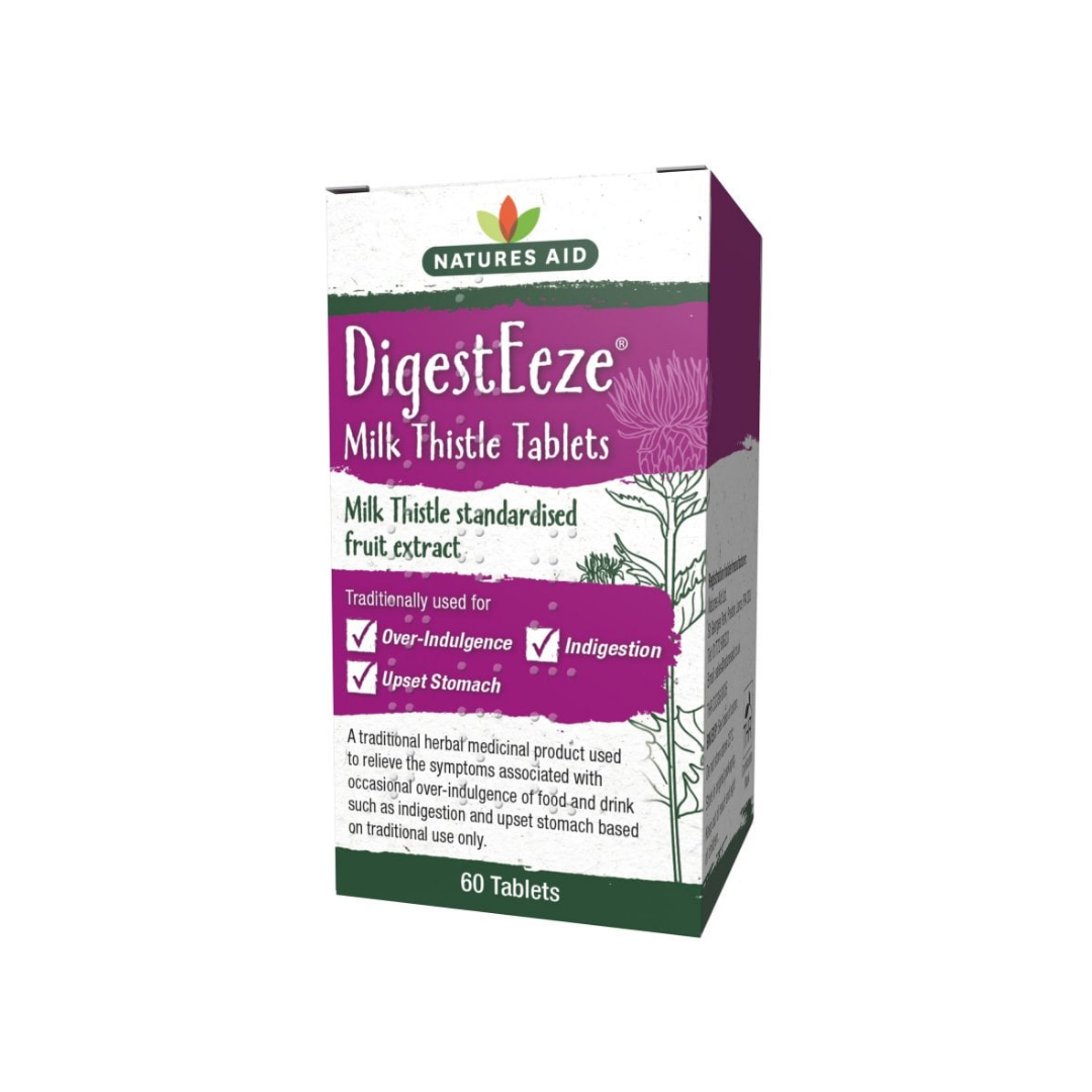 Natures Aid DigestEeze Milk Thistle for Indigestion 60 Tablets | Daily Supplies