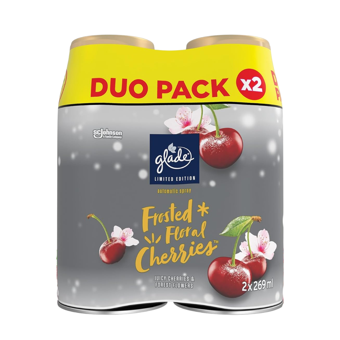 Glade Automatic Air Freshener Spray Frosted Floral Cherries 2 x 269ml | Daily Supplies