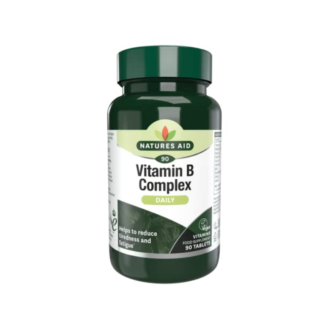 Natures Aid Vitamin B Complex Daily to Reduce Fatigue 90 Tablets | Daily Supplies