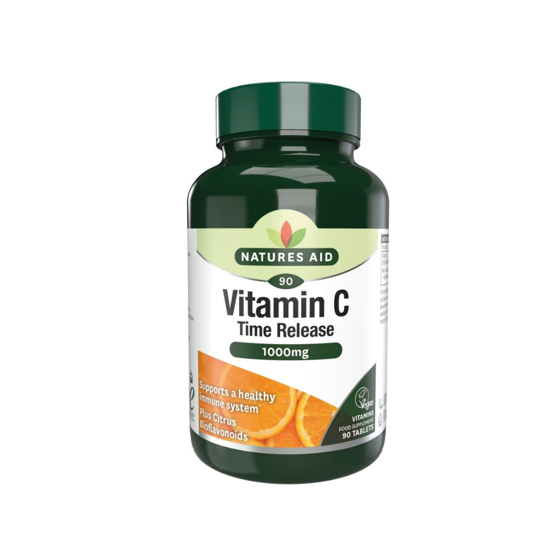 Natures Aid Vitamin C 1000mg Time Release for Immunity 90 Tablets | Daily Supplies
