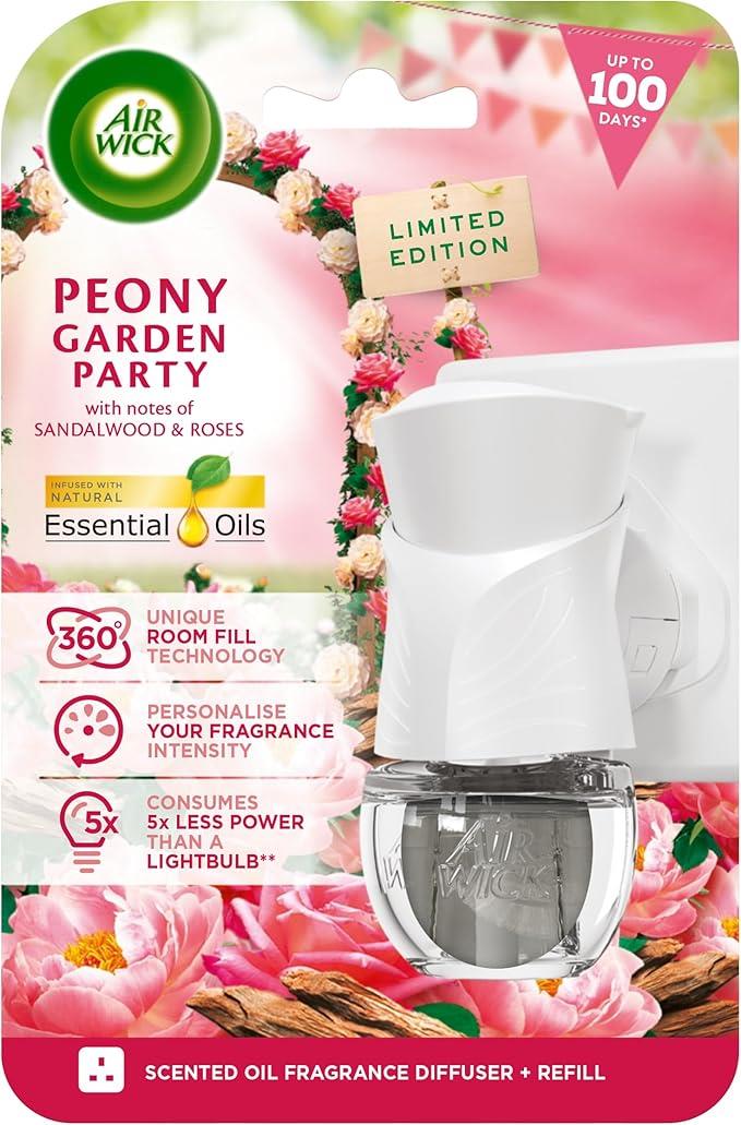Air Wick Peony Garden Party Plug in Diffuser Kit 1 Device & 1 Refill (19ml) | Daily Supplies
