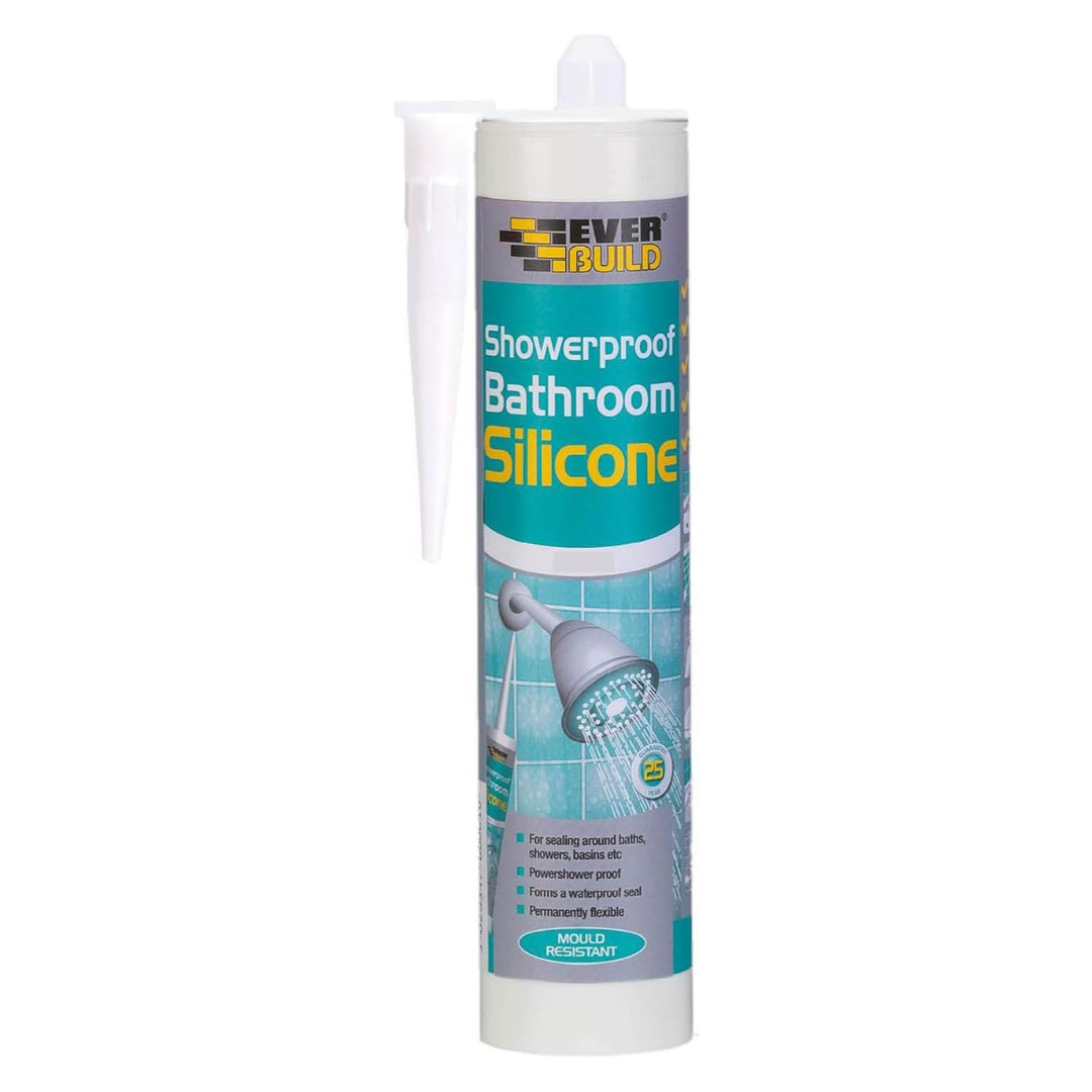 Everbuild Showerproof Bathroom Silicone Sealant White 280ml | Daily Supplies