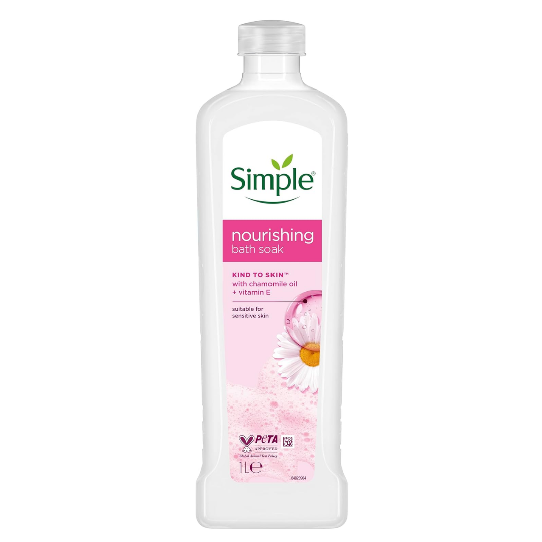 Simple Kind to Skin Nourishing Bath Soak for Sensitive Skin 1L | Daily Supplies
