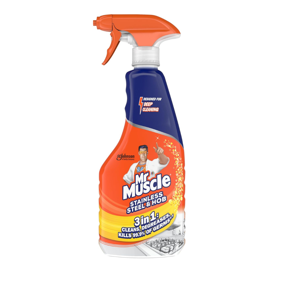 Mr Muscle 3-in-1 Stainless Steel & Hob Spray Deep Cleaning 530ml | Daily Supplies