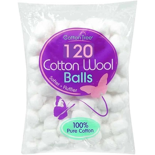 Cotton Tree 120 Cotton Wool Balls 100% Pure Cotton for Gentle Use | Daily Supplies