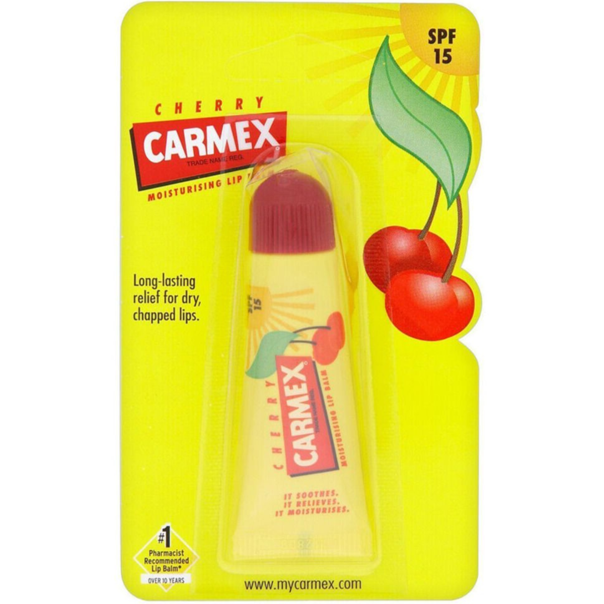 Carmex Cherry Moisturising Lip Balm Tube SPF 15 10g | Daily Supplies