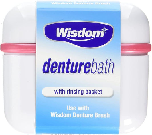 Wisdom Dentures Bath Bowl Holder White With Rising Basket | Daily Supplies
