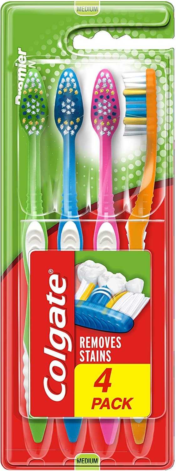 Colgate Tooth Brush Premier Clean Medium Removes Stains | Daily Supplies