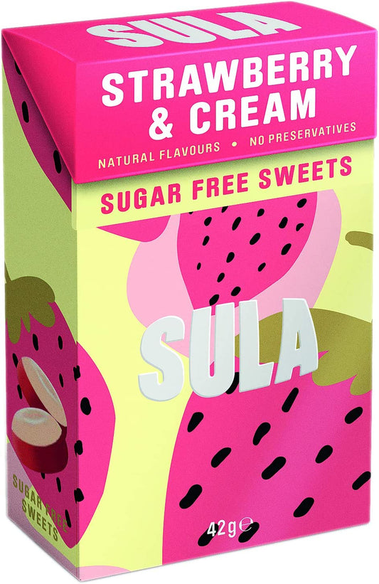 Sula Sugar Free Strawberry & Cream Sweets 42g | Daily Supplies