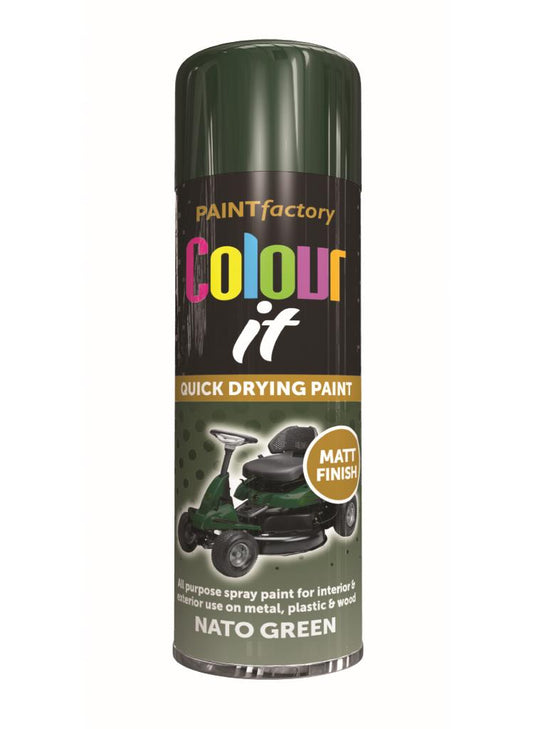 Paint Factory Colour It Quick Drying Spray Paint Nato Green Matt Finish 250 ml | Daily Supplies