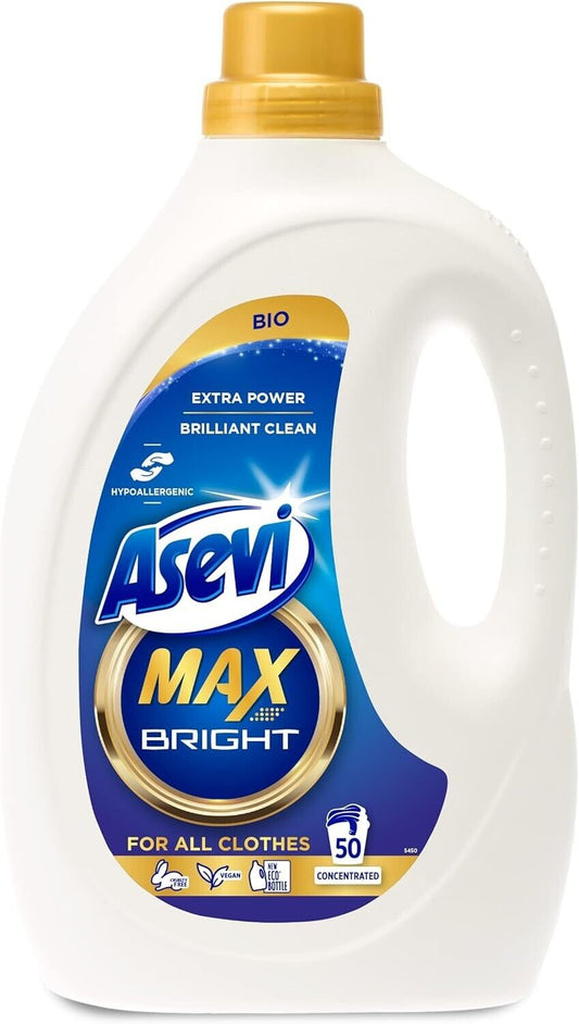 Asevi Max Bright Hypoallergenic Laundry Detergent Liquid 2500ml | Daily Supplies