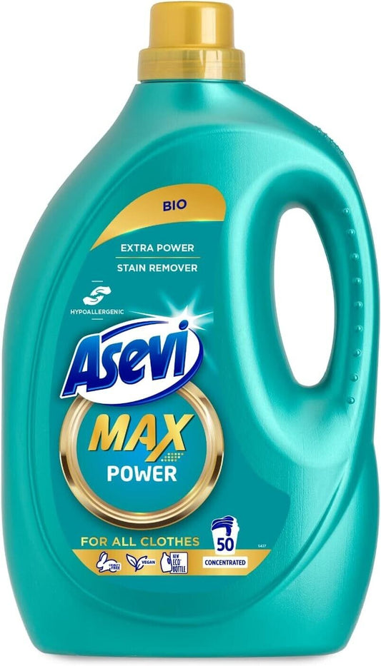 Asevi Max Laundry Liquid Detergent Power 50 Washes 2500ML | Daily Supplies