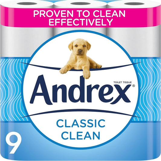 Andrex Toilet Tissue Classic Clean 9 Rolls | Daily Supplies