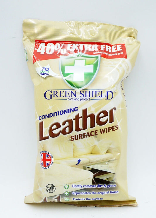 Greenshield Leather Wipes - 70 Wipes | Daily Supplies