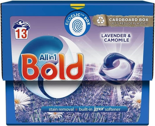 Bold All-in-1 Pods Lavender & Camomile Laundry 13 Pods | Daily Supplies