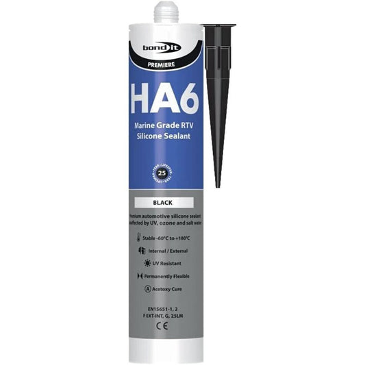 Bond It Premiere HA6 Black Marine Grade RTV Silicone Sealant 310ml | Daily Supplies