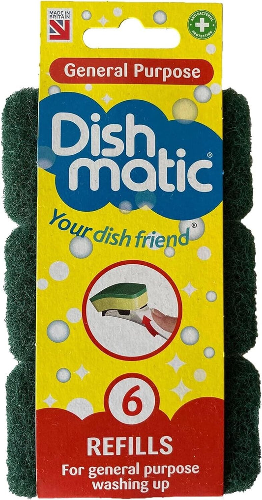 Dishmatic Green General Purpose Washing Up Sponge Refill Heads | Daily Supplies