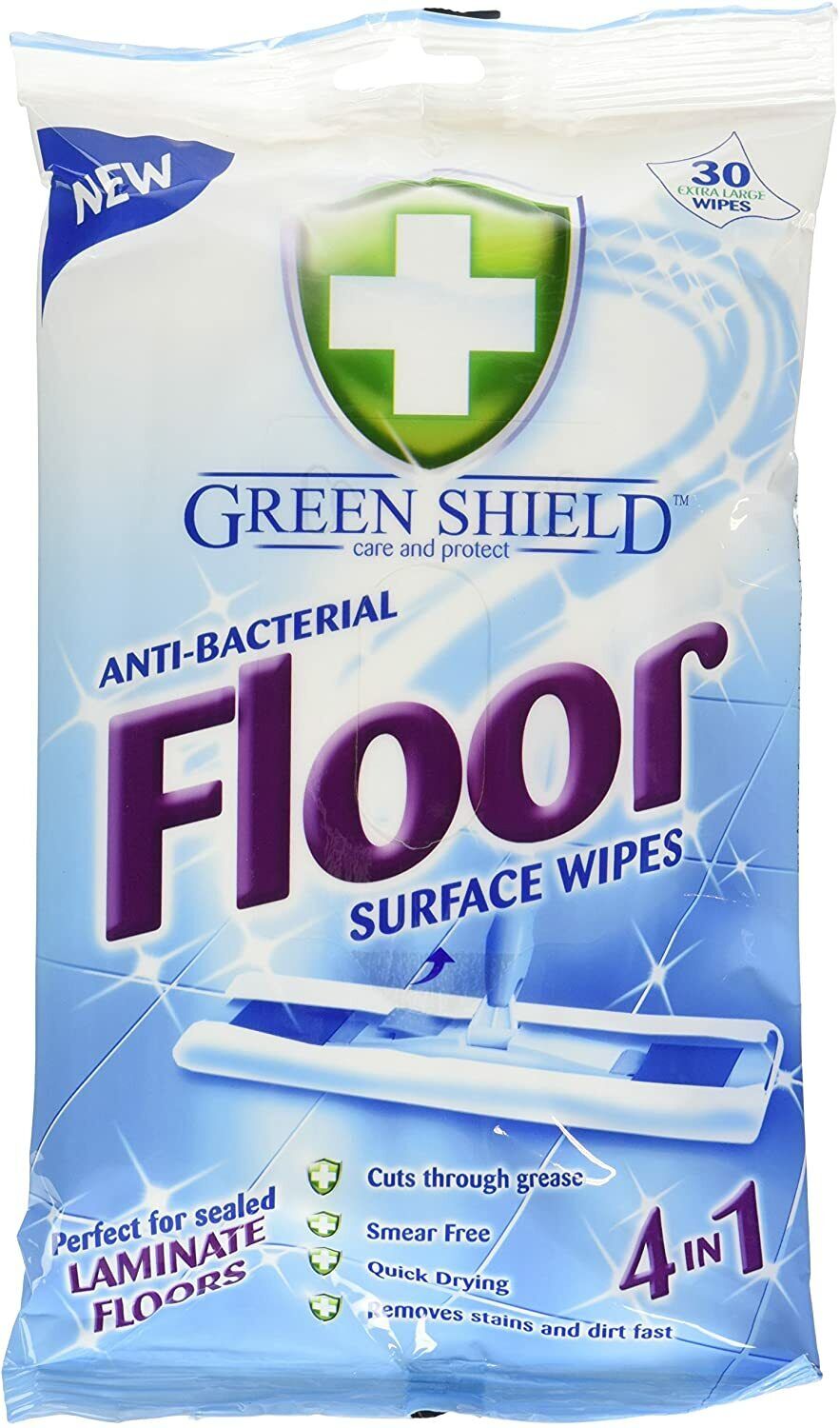 Greenshield Antibacterial Floor Surface Wipes 24 Extra Large Wipes | Daily Supplies