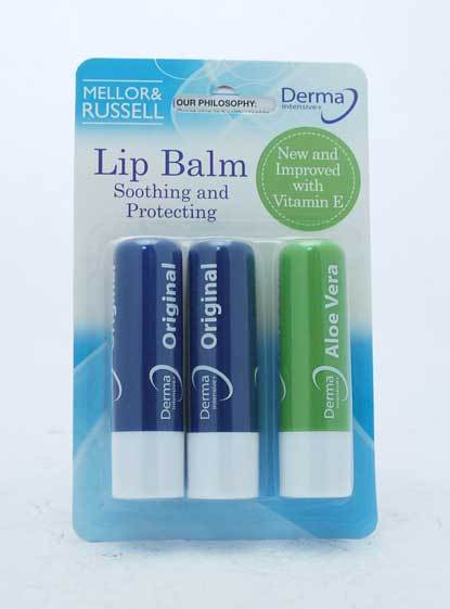 Derma Intensive Lip Balm Mega Value Pack of 3 Lip Balms | Daily Supplies
