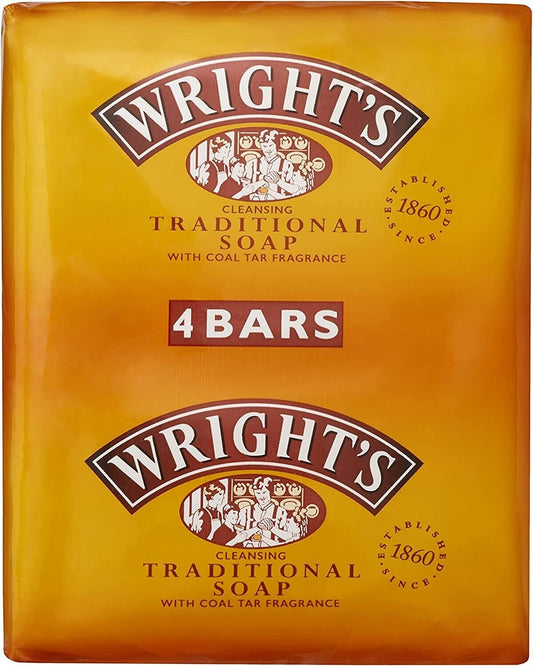 Wrights Traditional Soap with Coal Tar Fragrance 4 Bars | Daily Supplies