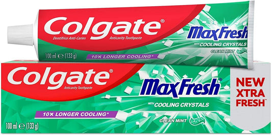 Colgate Max Fresh Toothpaste With Cooling Crystals Clean Mint 100ml | Daily Supplies