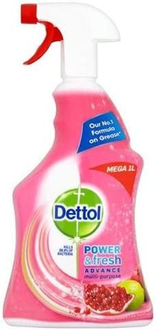 Dettol Power & Fresh Pomegranate Antibacterial Multi Purpose Spray 1 Litre | Daily Supplies