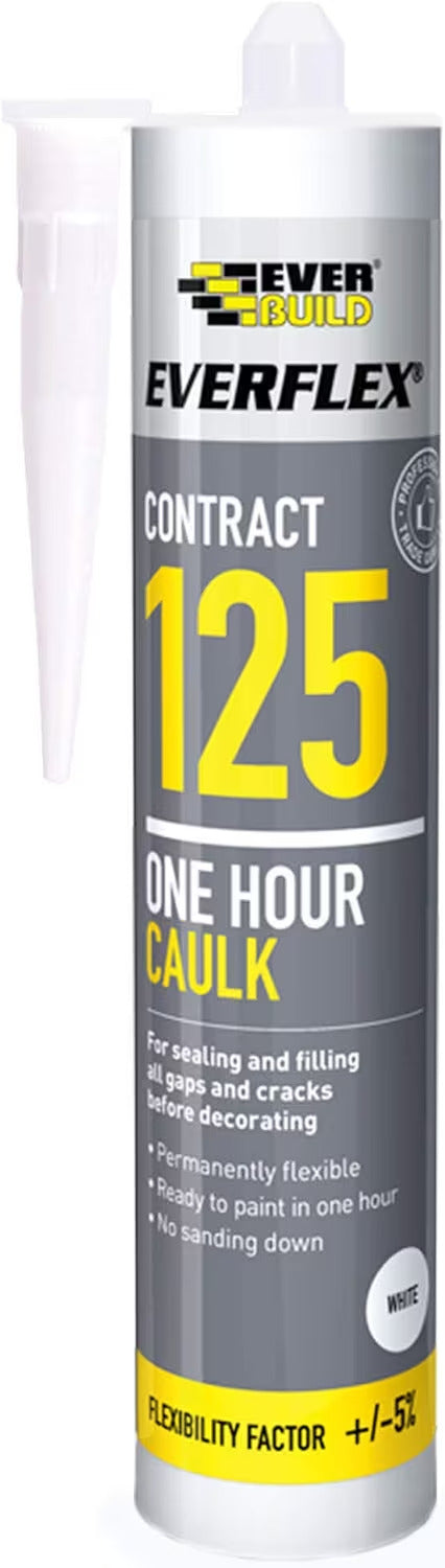 Everbuild Everflex 125 One Hour Caulk White 300ml | Daily Supplies