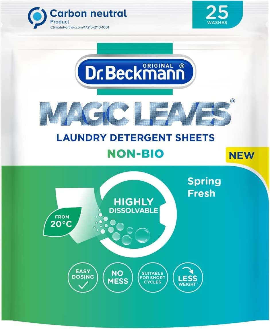 Dr. Beckmann Magic Leaves Laundry Detergent Sheets 25 Sheets | Daily Supplies