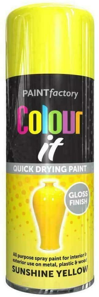 Paint Factory Colour It Primer Sunshine Yellow Gloss Finish 400ml | Daily Supplies