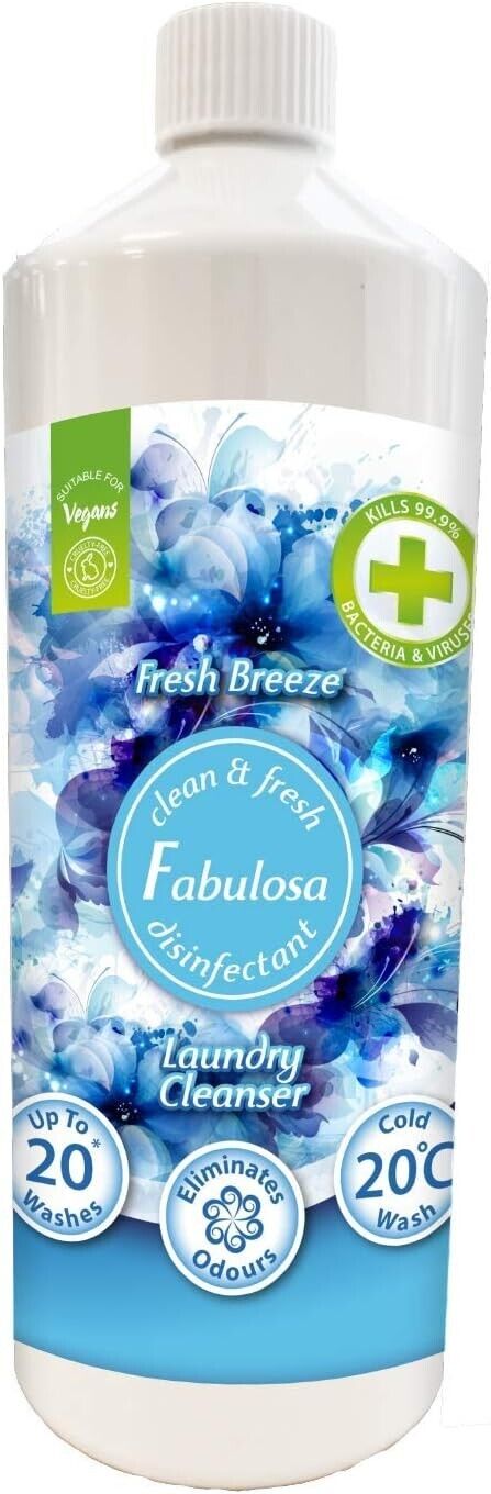 Fabulosa Laundry Cleanser Washing Disinfectant Liquid Fresh Breeze 1L | Daily Supplies