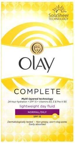 Olay SPF15 Complete Lightweight 3-in-1 Normal/Oily Moisturiser Day Fluid 100ml | Daily Supplies