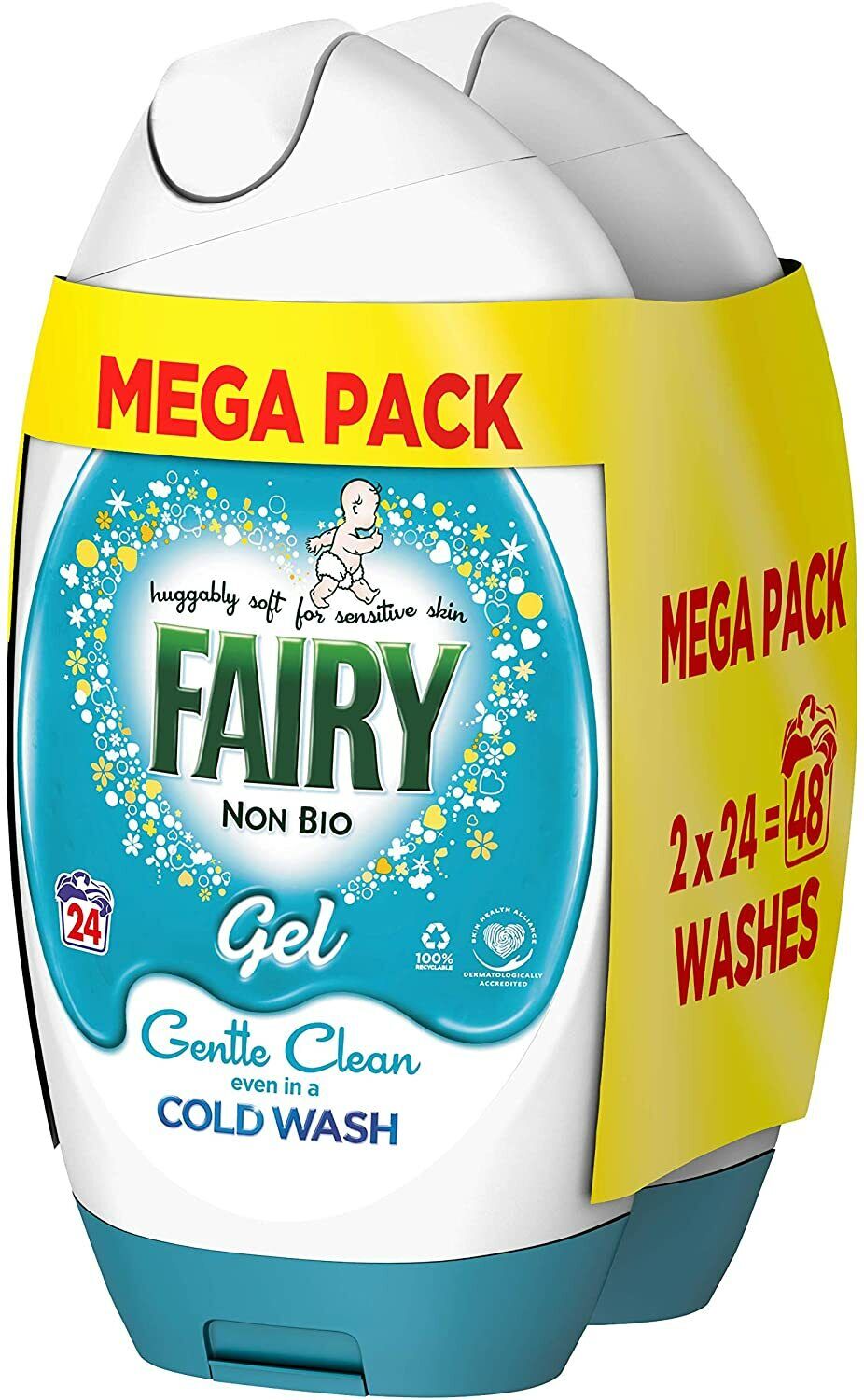Fairy Non Bio Washing Liquid Laundry Detergent Gel 48 Washes for Sensitive Skin 1.18 Litre | Daily Supplies