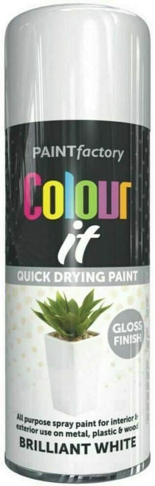 Paint Factory White Gloss Spray Paint Interior & Exterior 250ml | Daily Supplies