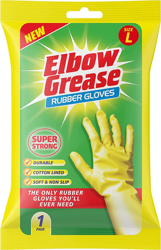 Elbow Grease Rubber Gloves Extra Strong Non-Slip Size Large | Daily Supplies