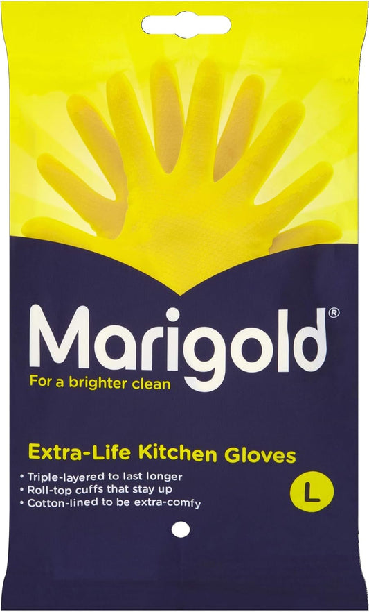 Marigold Extra Life Kitchen Gloves Yellow (Large) | Daily Supplies