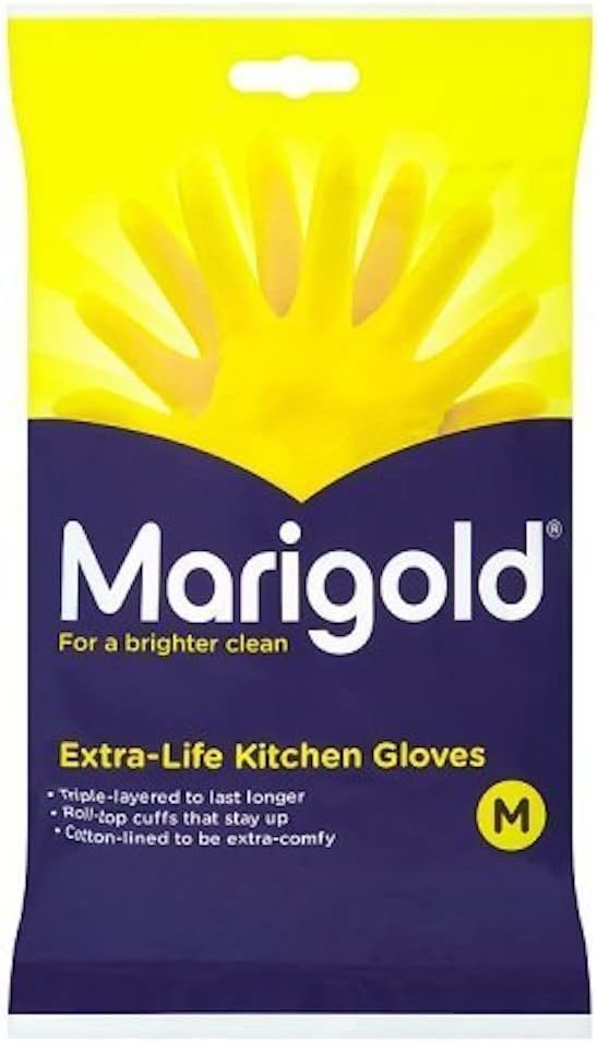 Marigold Kitchen Gloves Extra Life For A Brighter Clean Medium Size | Daily Supplies